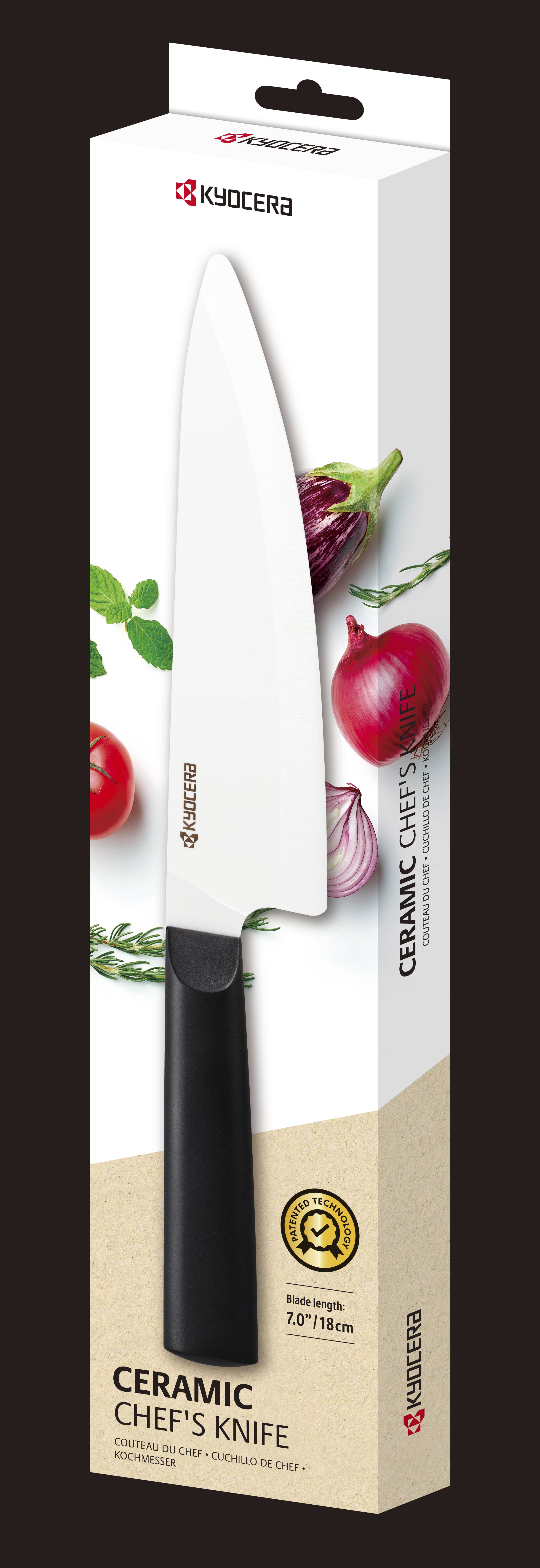 Kyocera International, Inc. - Wholesale Kitchen/Utility Knife - INNOVATIONwhite® 7" CERAMIC CHEF KNIFE - WHITE Z212 BLADE2