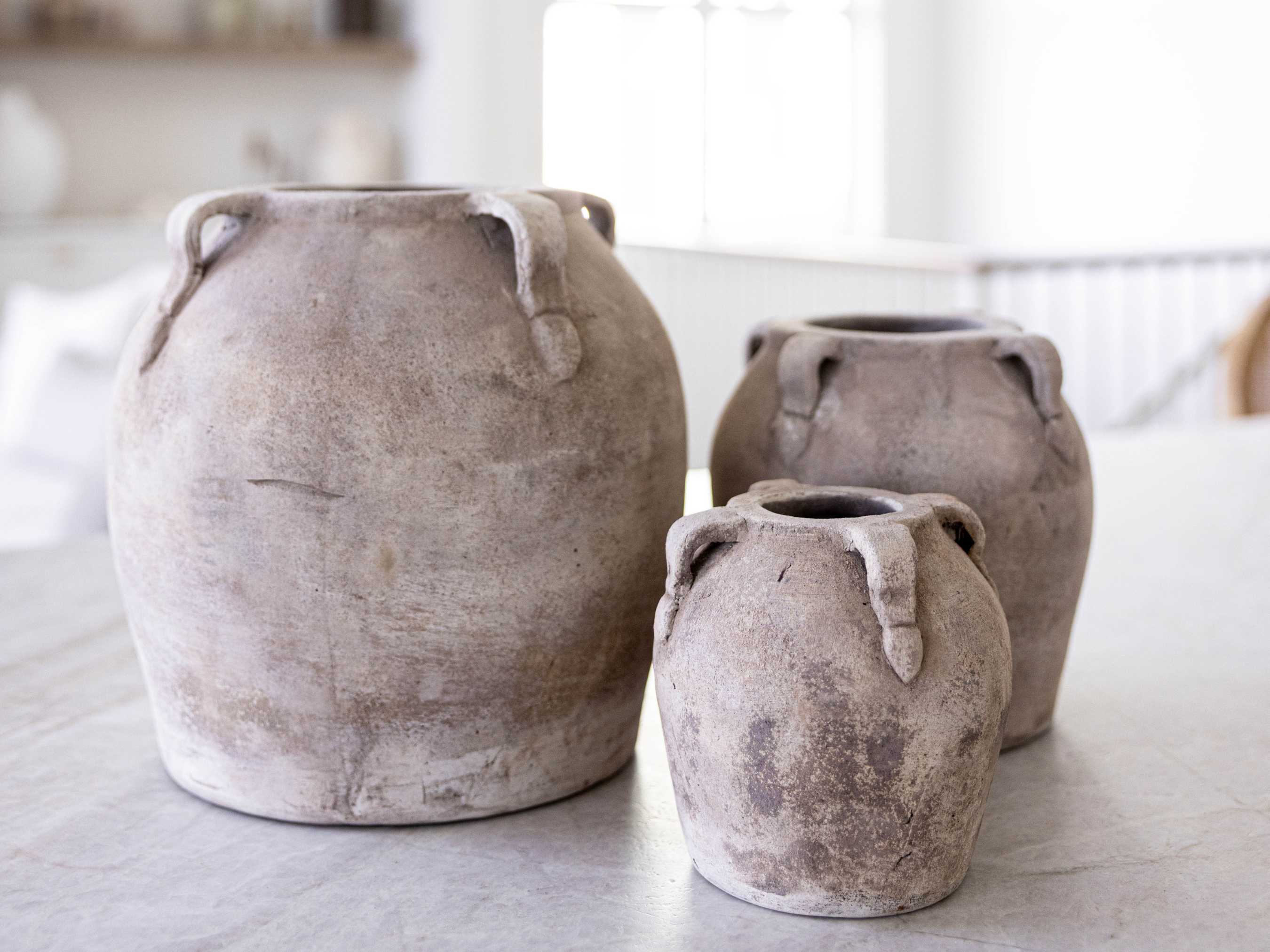 Luxe B Co - Wholesale Vase - Blanc Beige Wash Vase Pot With Handles Large7