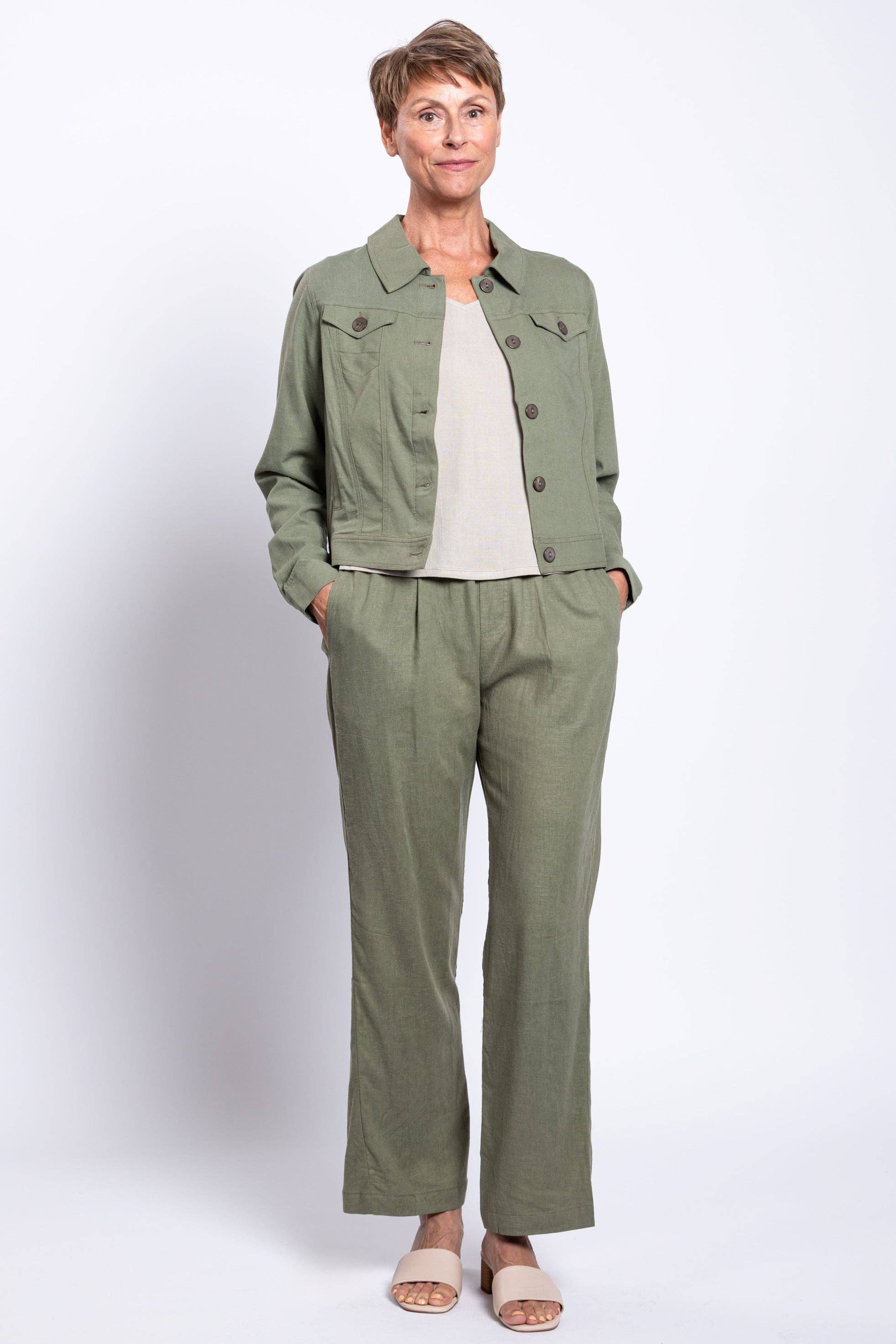 Blue Sky Clothing Co LLC - Wholesale Jacket - Women's - Colleen Jacket, Khaki, Linen1