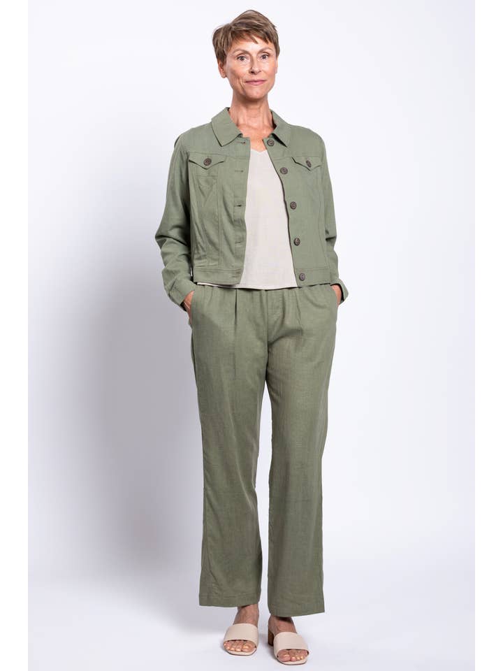 Blue Sky Clothing Co LLC - Wholesale Jacket - Women's - Colleen Jacket, Khaki, Linen1