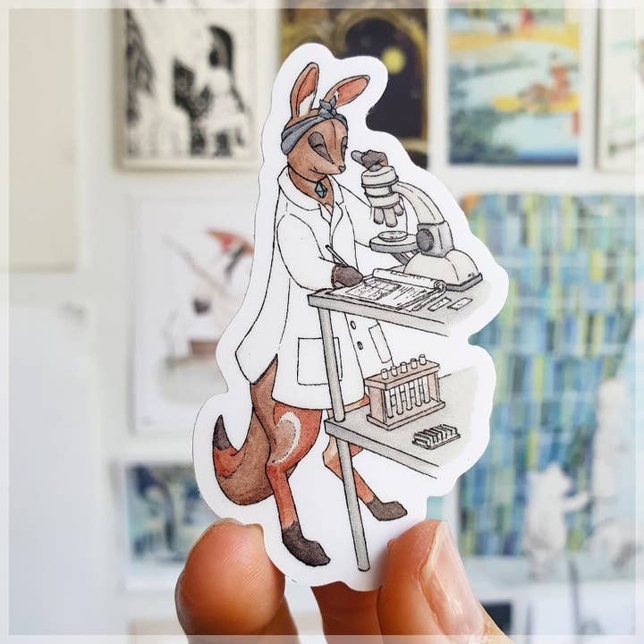 Wallabiologist - Vinyl Sticker for wholesale by Erlenmeyer Art