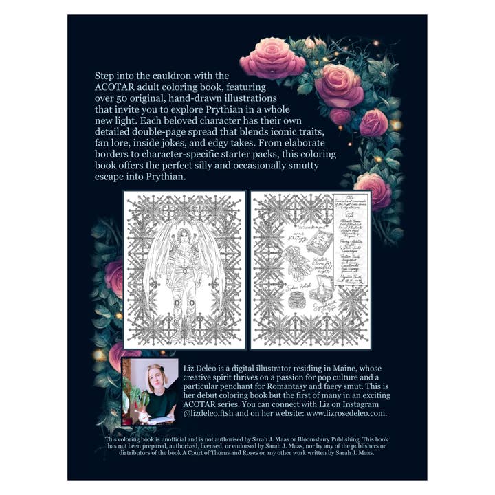 Liz Deleo - Full Time Side Hustle - Wholesale Coloring & Activity Book - Adult - The A Court of Thorns and Roses Adult Coloring Book1