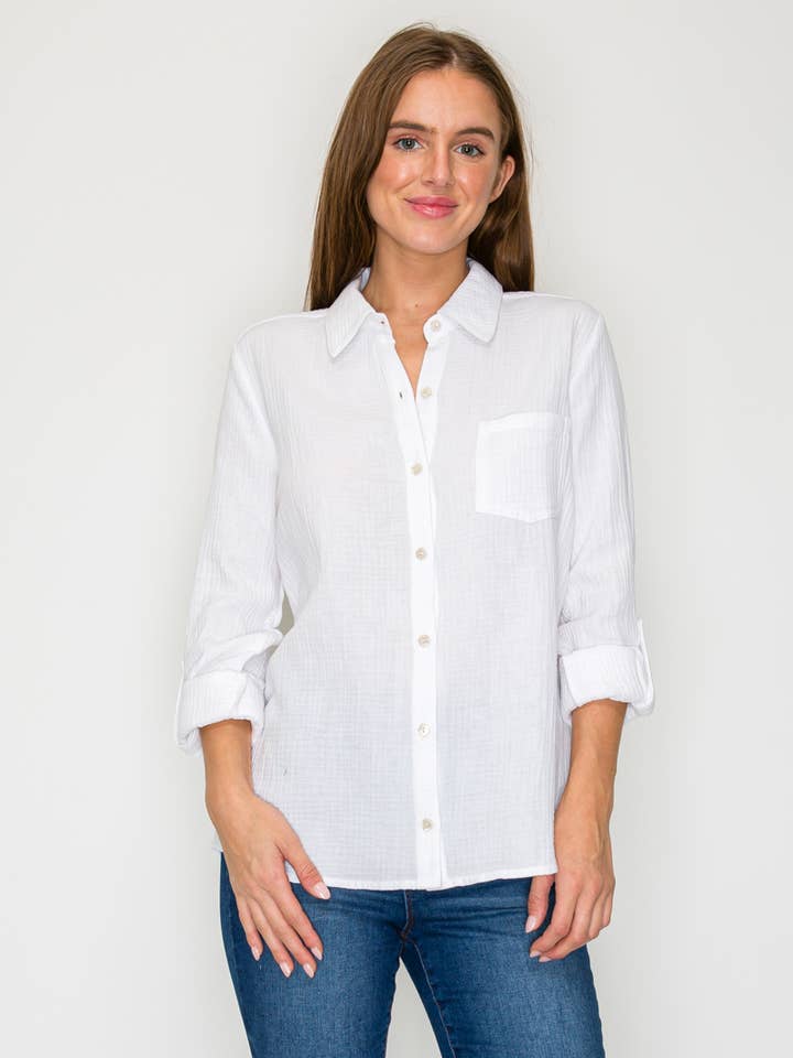 Button Down Blouse for wholesale by DNA Couture