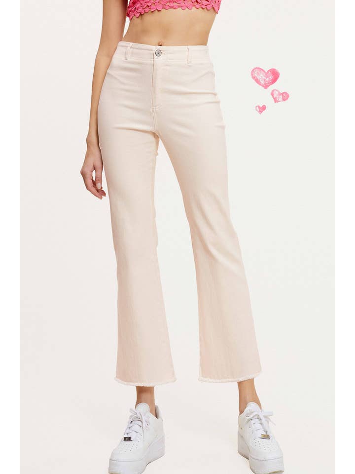 La Miel - Wholesale Pants - Women's - MCP3113-Soft Washed Stretchy High Waisted Flare Pants45