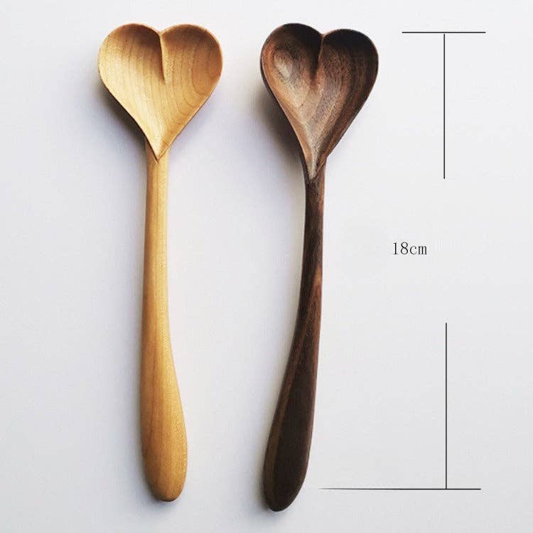 Gohobi （We cover U.S. import duties） - Wholesale Kitchen Spoon - Gohobi Handmade Wooden Heart Shape Spoon 0102