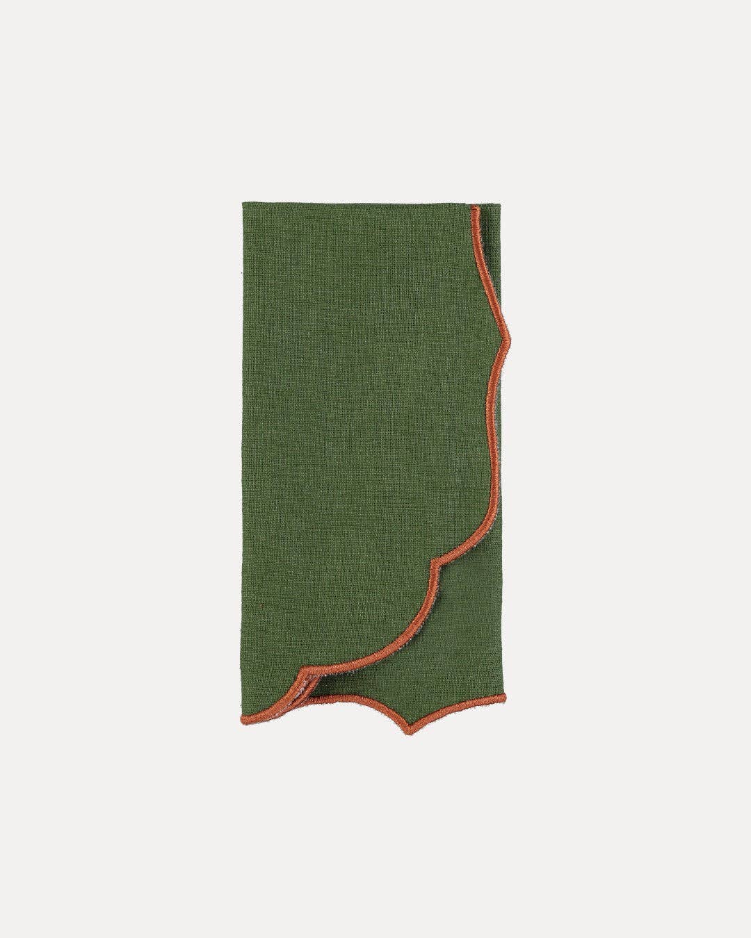 Mariaida Home - Wholesale Dinner & Cloth Napkin - Belmonte Napkin, Green with Terracotta0