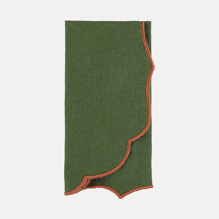 Mariaida Home - Wholesale Dinner & cloth napkin - Belmonte Napkin, Green with Terracotta0