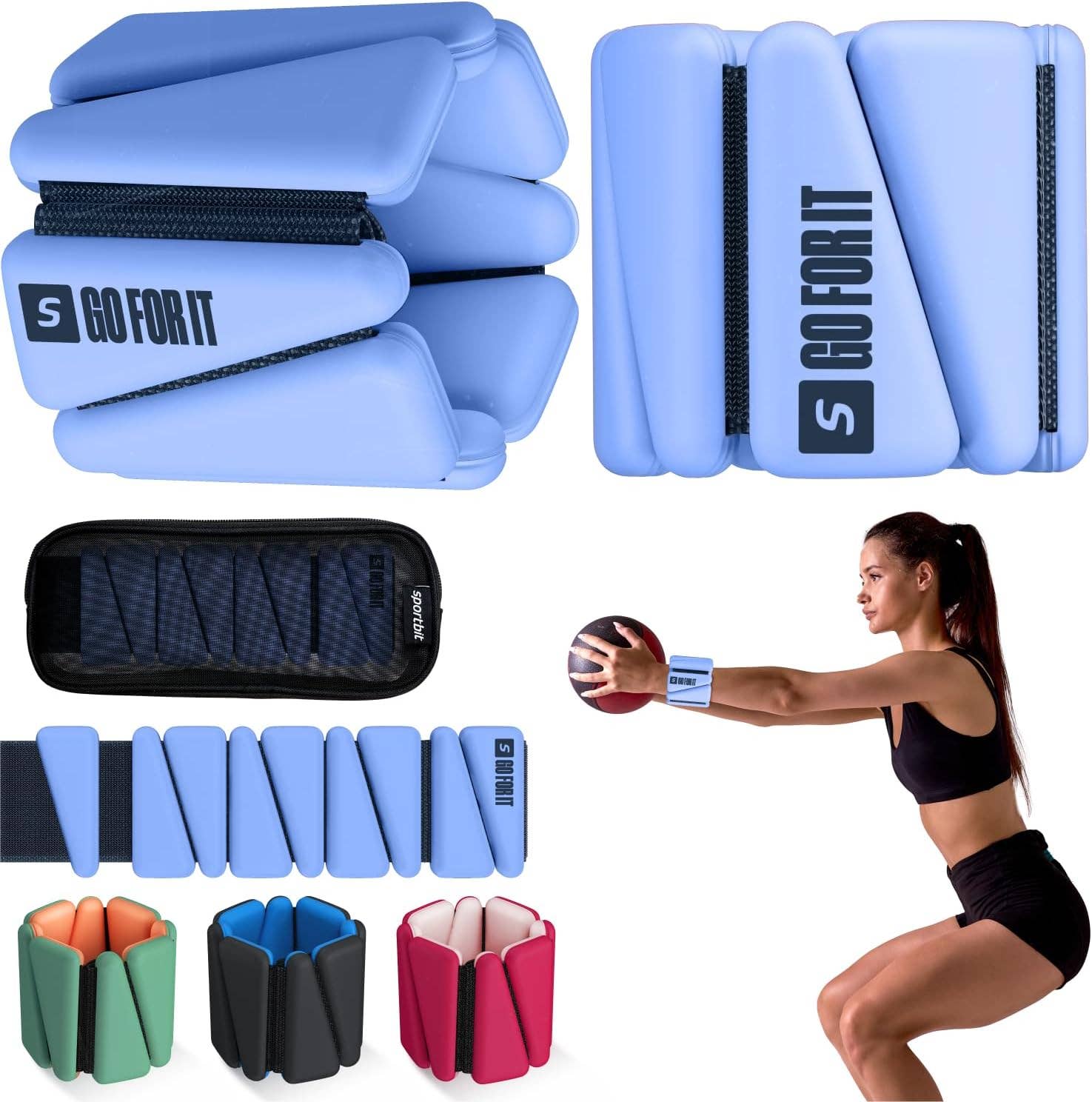 Sportbit - Wholesale Fitness Equipment - SPORTBIT Wrist and Ankle Weights for Women - Set of 2 (1lb Each) Wearable Ankle & Wrist Weights5