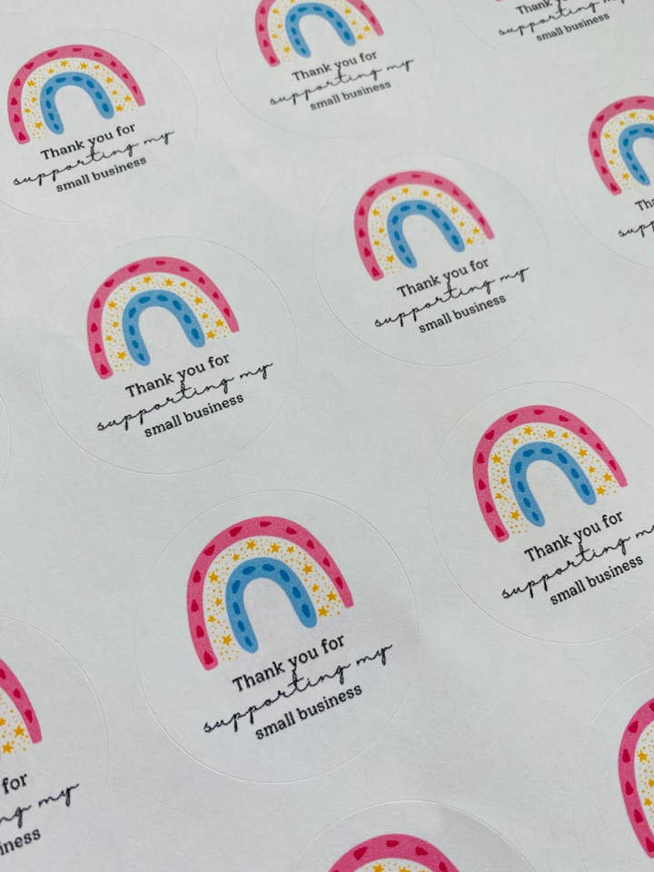 Rainbow Stickers, Thank You For Supporting My Small Business for wholesale by HMstationery