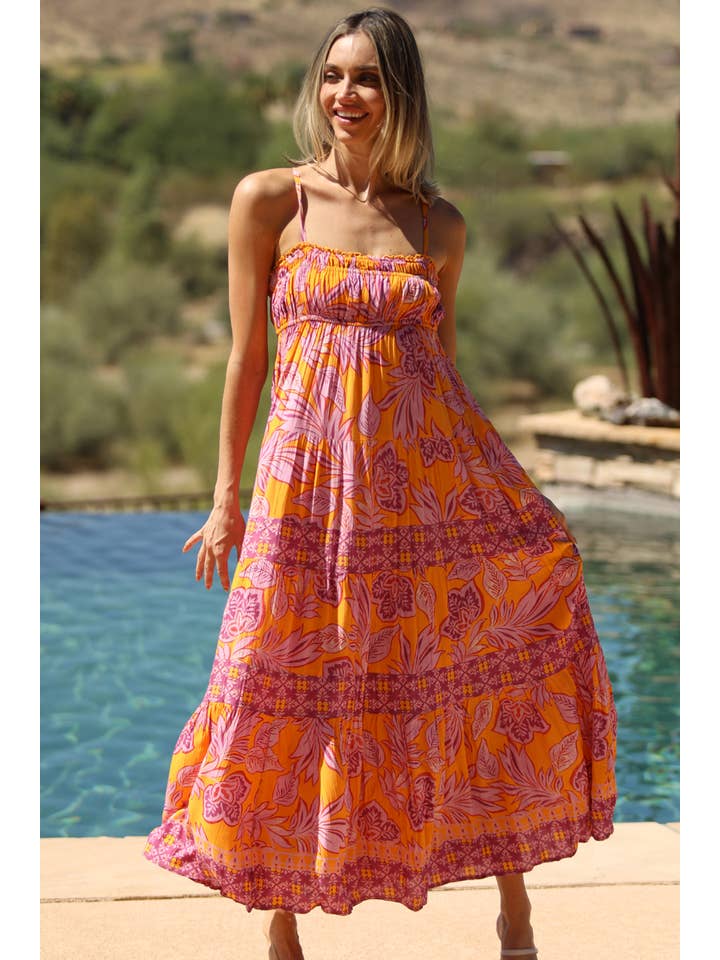 ANGIE - Wholesale Dress - Women's - C4D92-A912 EMPIRE WAIST MAXI DRESS