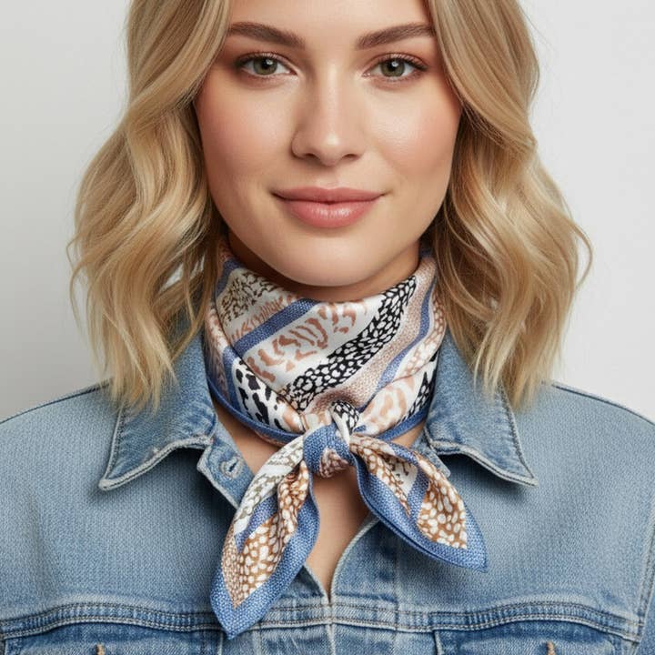 BANDANA COM ESTAMPA DE LEOPARDO ABSTRATO, BS 0130 por atacado de JOIA ACCESSORIES