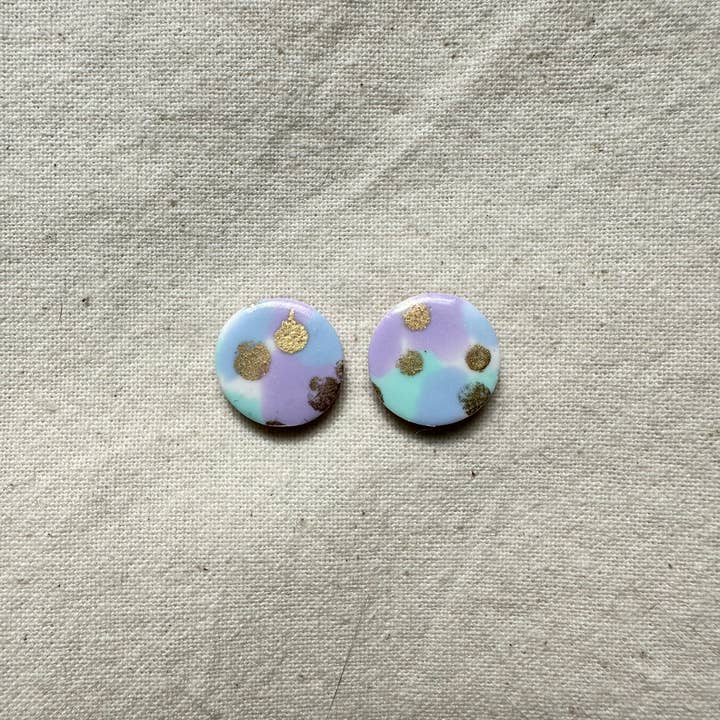 Love kiki designs - Wholesale Stud/post earrings - Small Clay Stud Earrings Abstract Designs