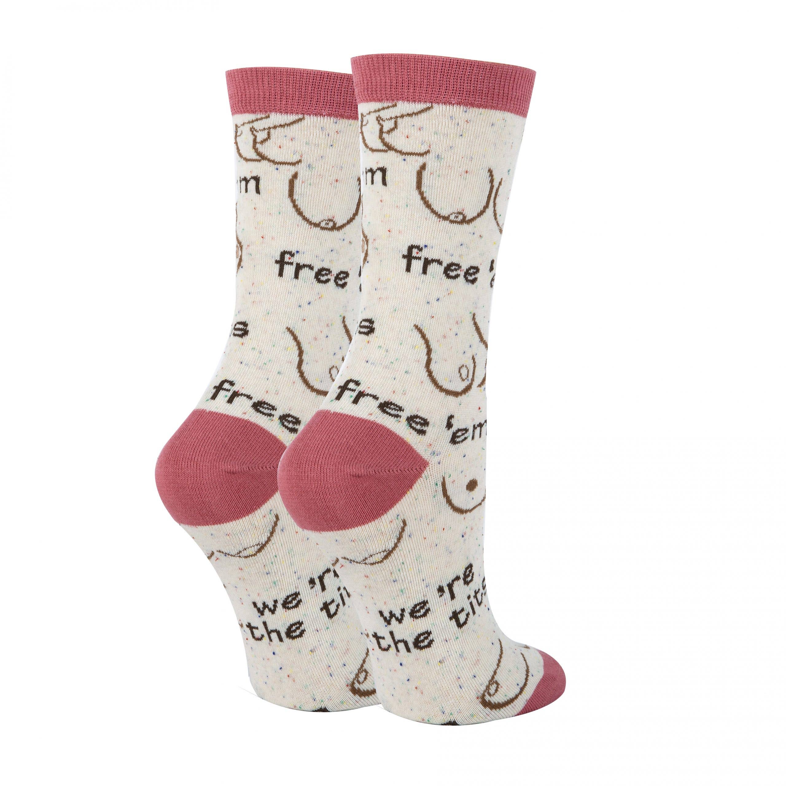 Oooh Yeah/Sock It Up/Oooh Geez Slippers – wholesale Socks – Women's – Free 'em | Women's Funny Saying Cotton Crew Socks3