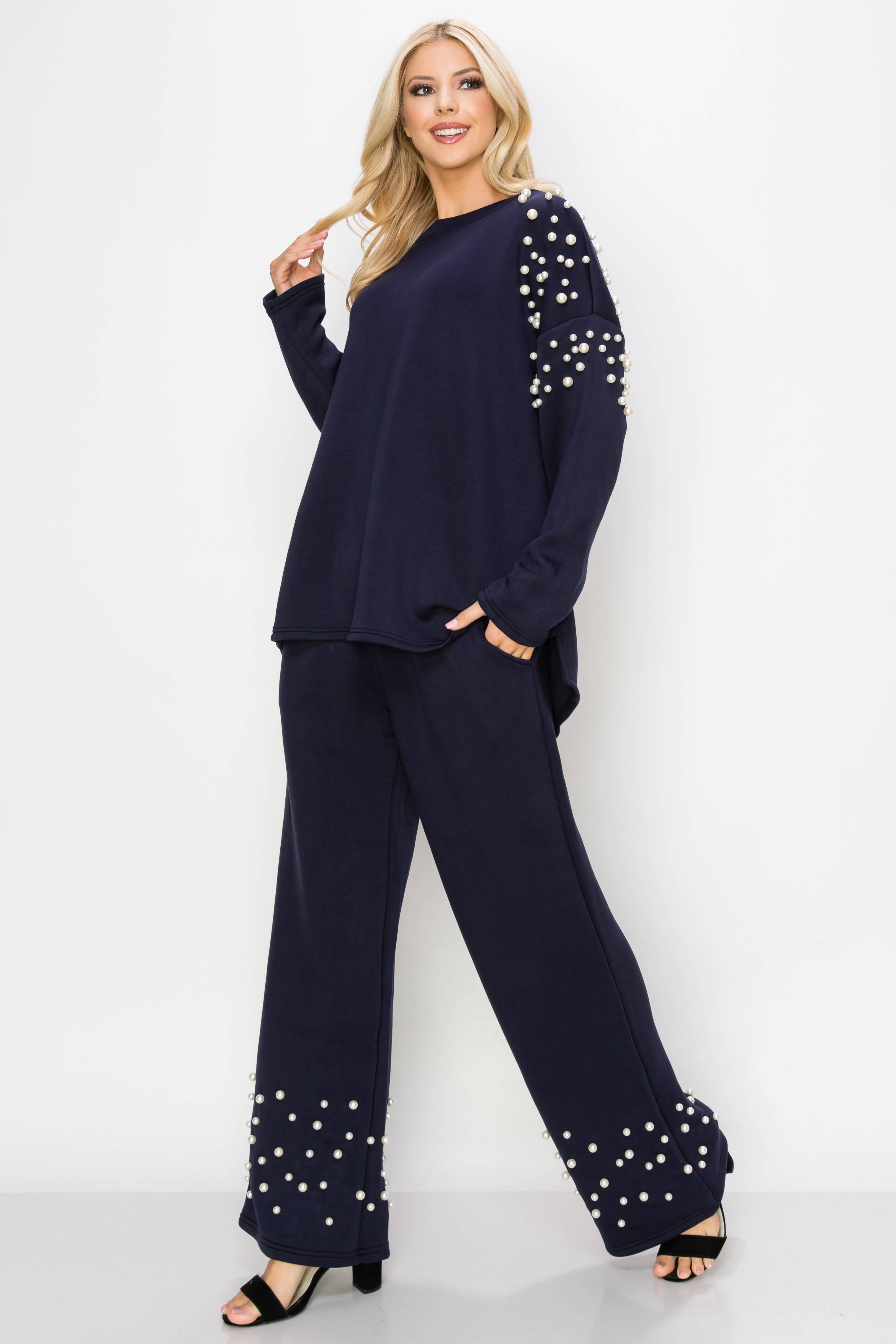 Joh Apparel - Wholesale Knit Top - Women's - Fiona Stretch French Scuba Pearl Top7