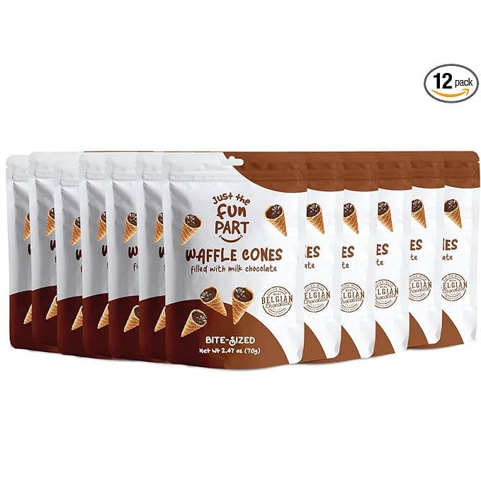 Just the Fun Part - Wholesale Chocolate Covered Sweets - Just The Fun Part - Milk Chocolate Mini Waffle Cones 2.47oz
