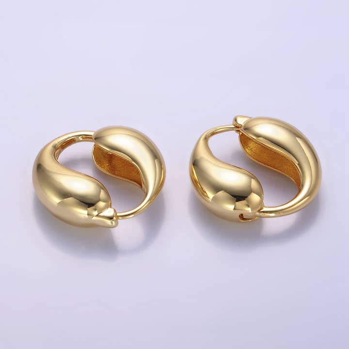 Aim Eternal - Wholesale Hoop Earrings - 24k Gold Filled Minimalist Molten Hoop Earrings | Q-104