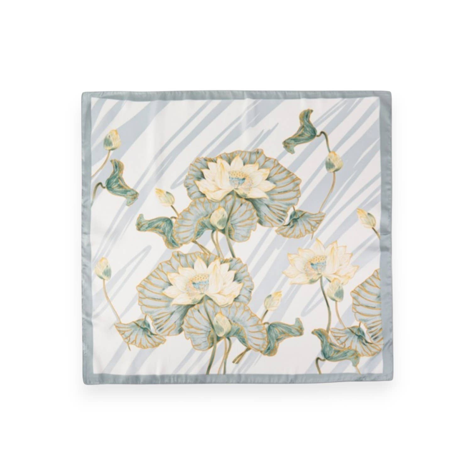 LA Jewelry Plaza - Wholesale Scarf - Women's - Lotus Print Silky Square Scarf2