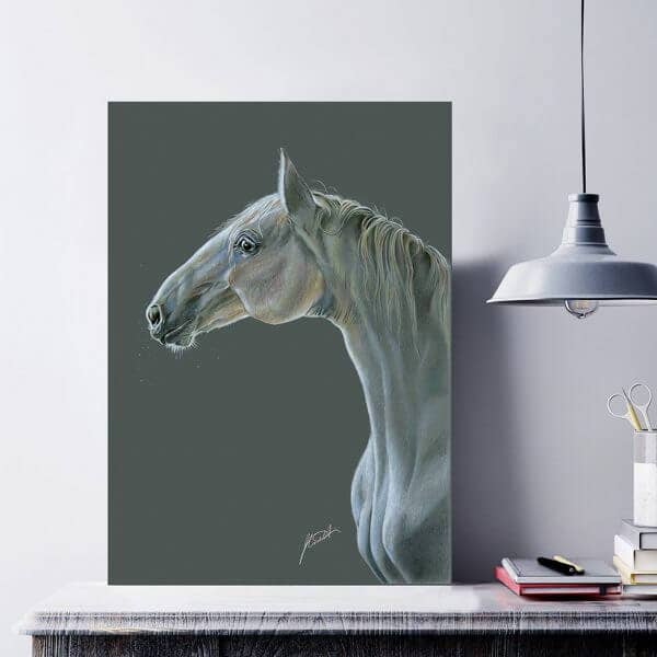 Kunst: THE GREY | Kunstdruck, Wandbild, Lusitano, Andalusisch, Pre, Pferd, Pferd für den Großhandel von Deckled Edge Ltd