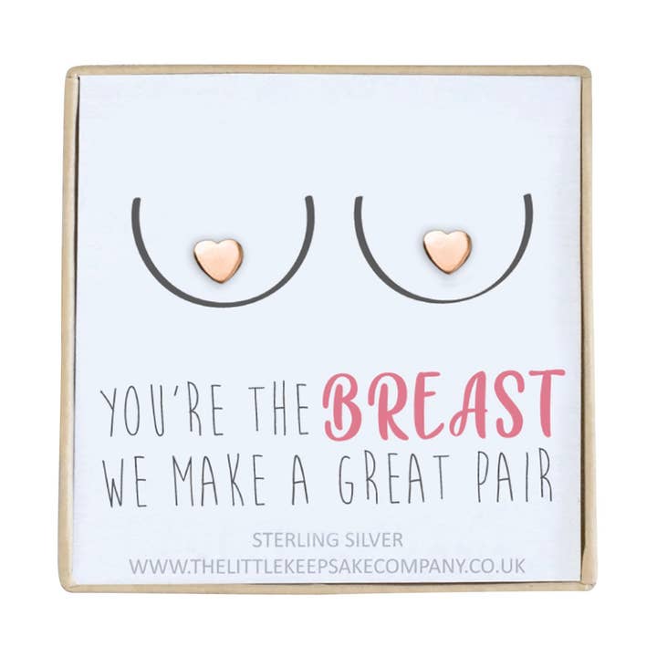 Pendientes con cita en oro vermeil rosa, hacemos un par genial para venta al por mayor de The Little Keepsake Company