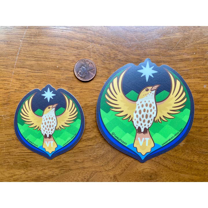 Designs by Diana - twinkletaters - Wholesale Sticker - Vermont Rebel Thrush Vinyl Sticker4
