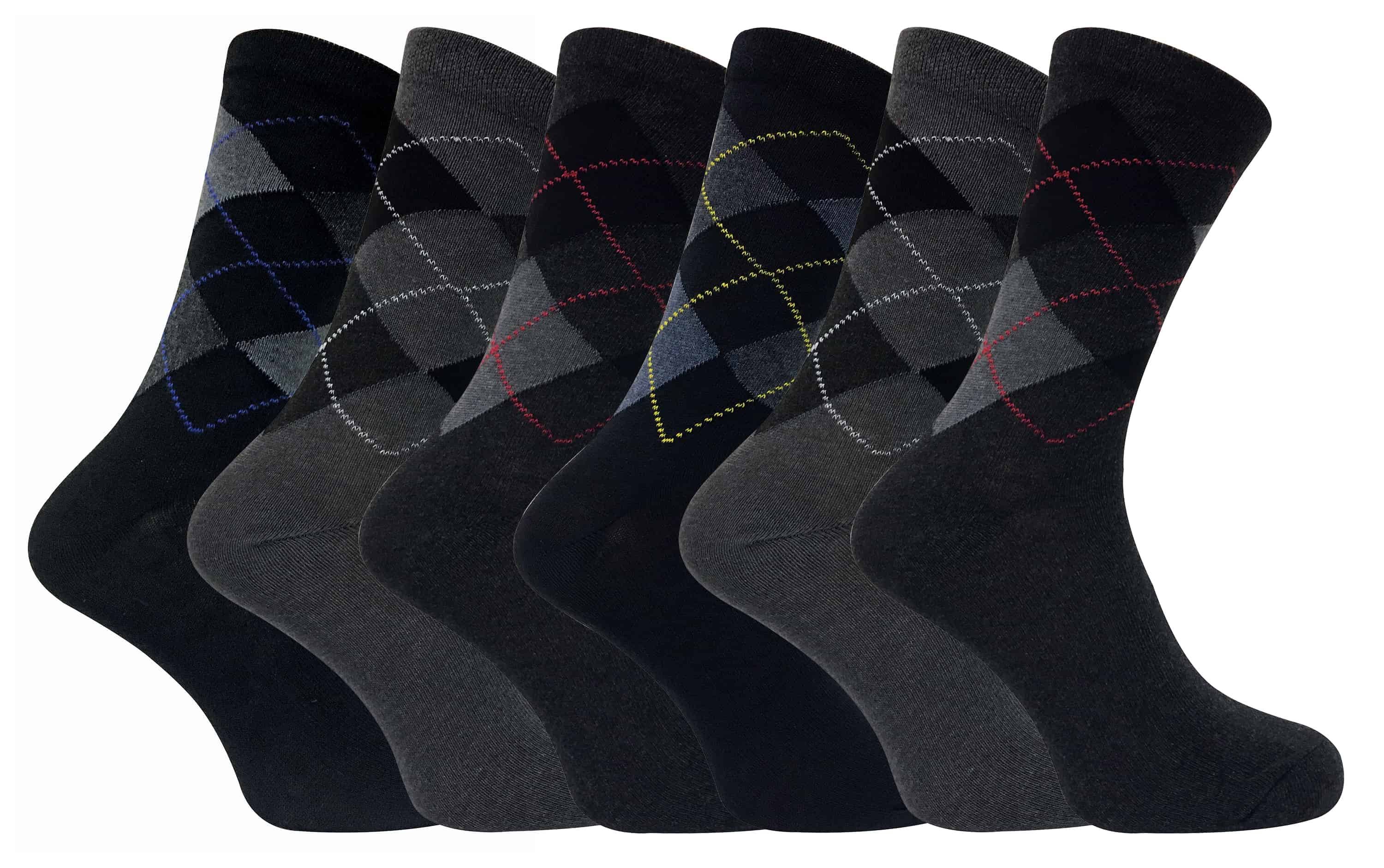 Pontivia Commerce – wholesale Socks – Men's – 6 pairs mens formal patterned coloured dress cotton socks0