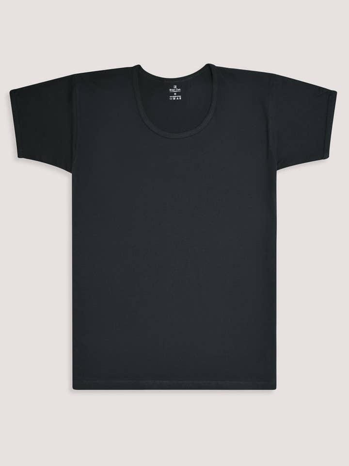 Black Regular Fit Half Sleeve 100% Cotton Vest for wholesale by Brian Oak Limited