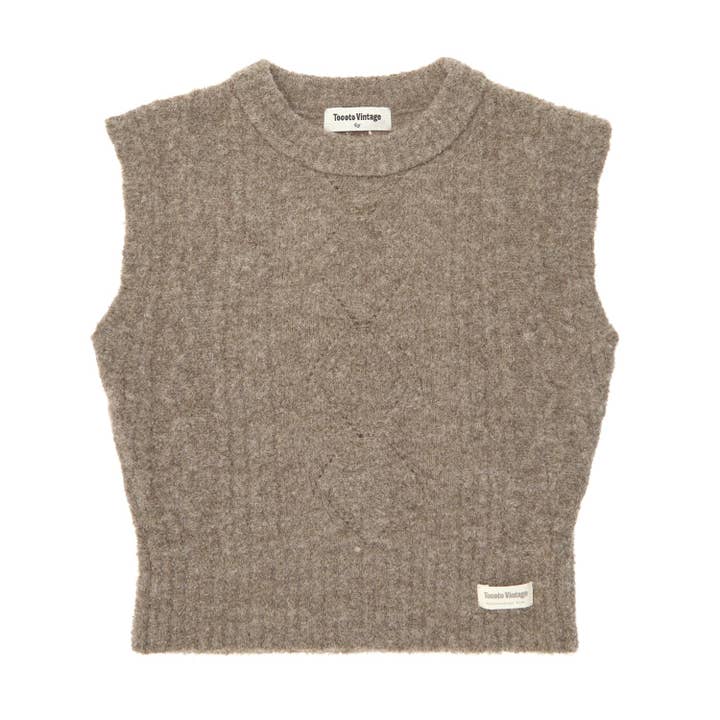 Tocoto Vintage - Vente Pull sans manches – enfant - Gilet tressé en tricot surdimensionné W50823
