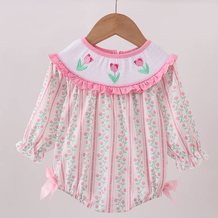 Floral tulip smocked bow bubble and other Purchase Wholesale smocked bubble. Free Returns & Net 60 Terms on Faire trending on Faire.