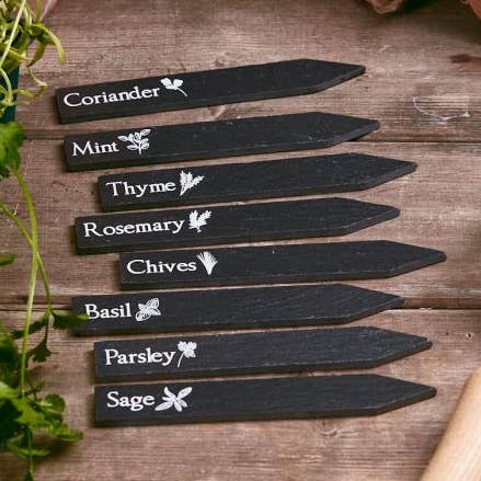 Slate Garden Herb Marker 8 Asstd 32/pot With Illustration for wholesale by Langs