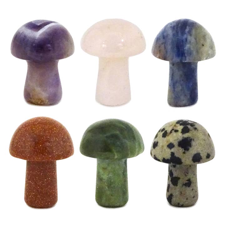 Mushroom Shaped Stone Figurine Healing Crystal Ornament for wholesale by Pichincha