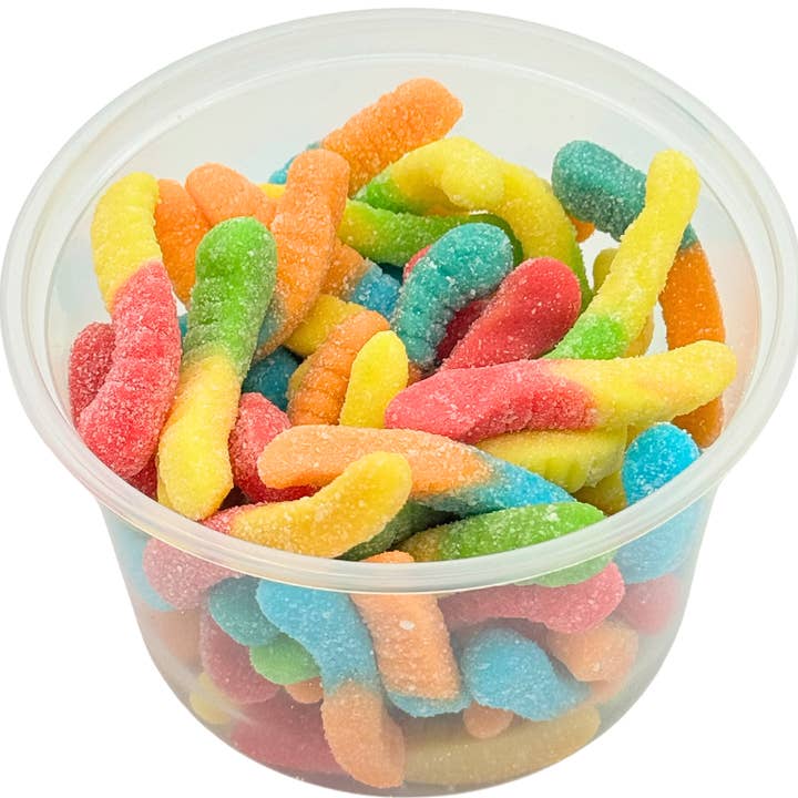 MINI SOUR NEON GUMMY WORMS 11.4oz for wholesale by Martin's Country Store LLC