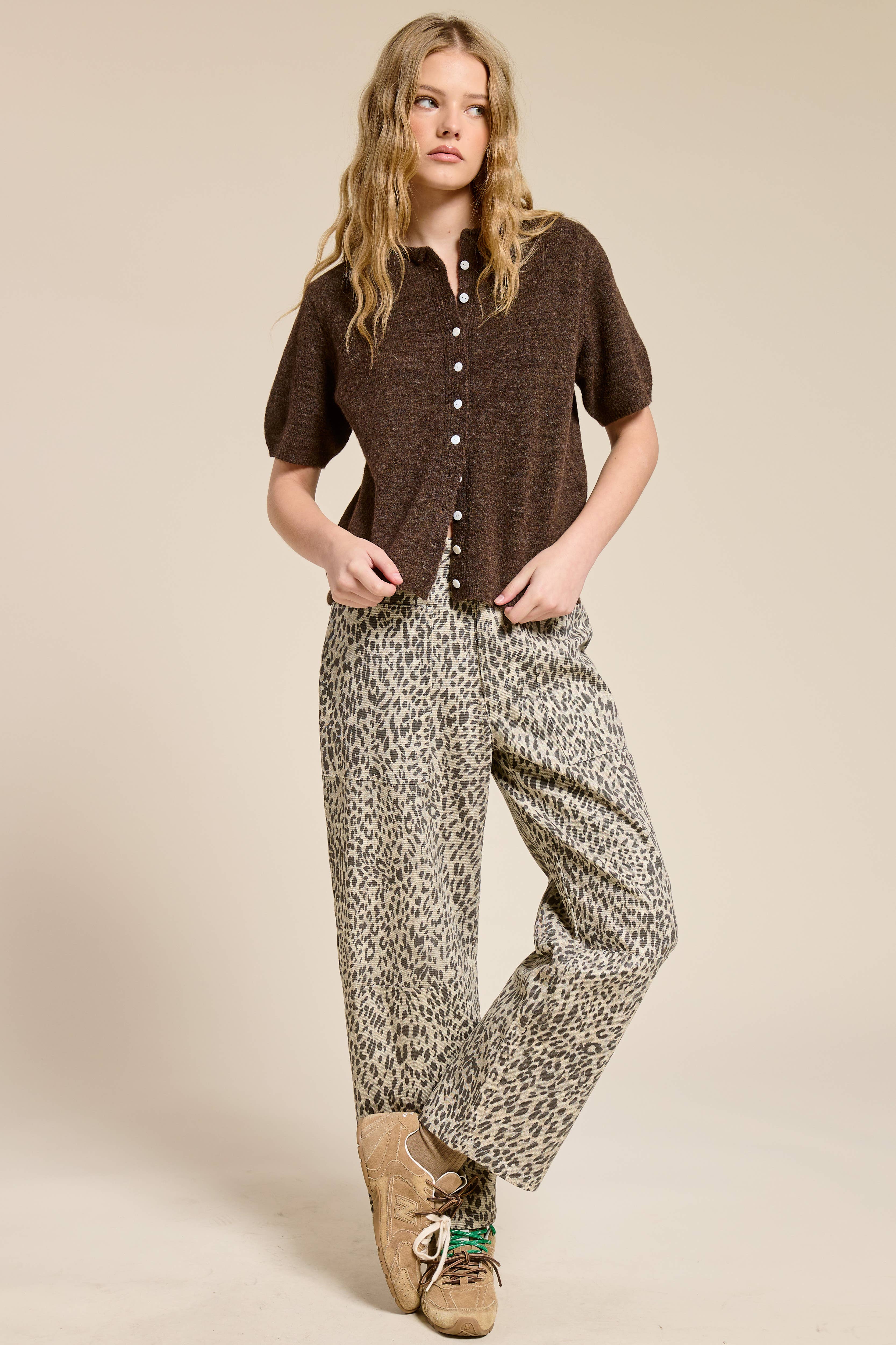 Mimosa - Wholesale Cardigan - Women's - Short Sleeve Button Down Cardigan Top3