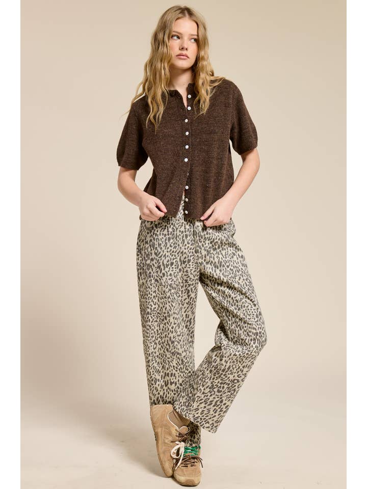 Mimosa - Wholesale Cardigan - Women's - Short Sleeve Button Down Cardigan Top3