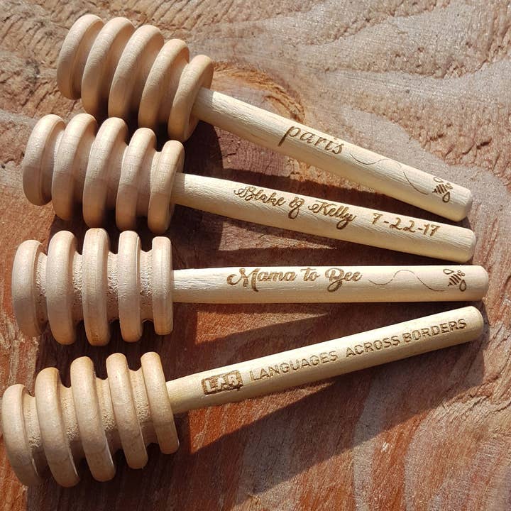 Eastvan bees - Wholesale Honey Dipper - Custom Engraved Wooden Honey Dipper
