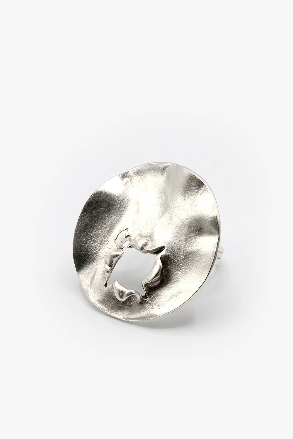 AVENS - Wholesale Jewelry Set - Silver Plated Hummered Circle Jewelry Set3