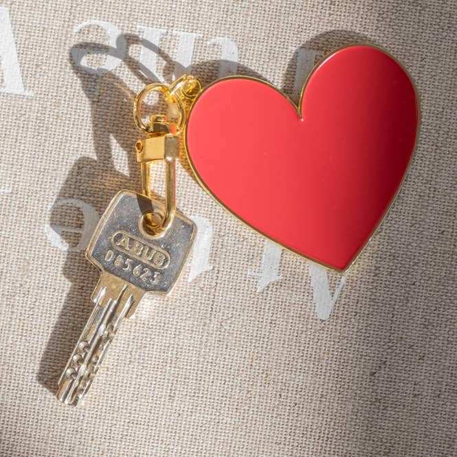 Large red heart key ring (VE = 6 pieces) for wholesale by Eulenschnitt