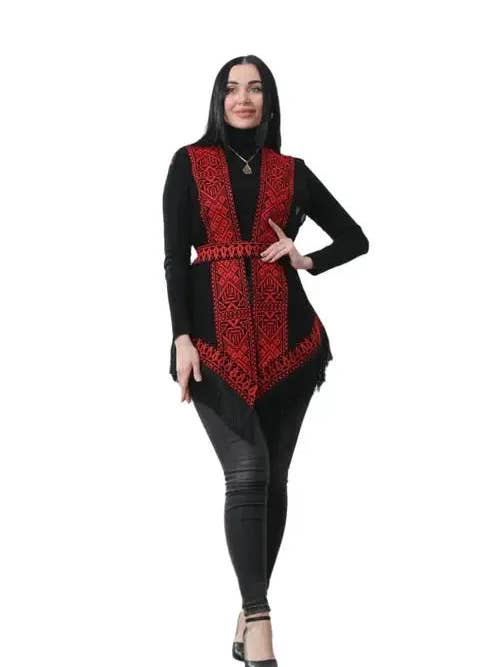 Artigianato al Suo Meglio: Gilet con Ricami Intricati per la vendita all'ingrosso da parte di Palestinian Elegance