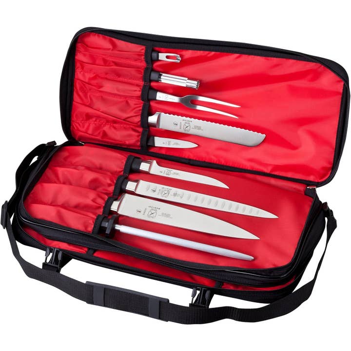 Barfly Mixology Gear & Mercer Culinary - Wholesale Knife Storage - Mercer Culinary Double-Zip 17-Pocket Knife Case, Black