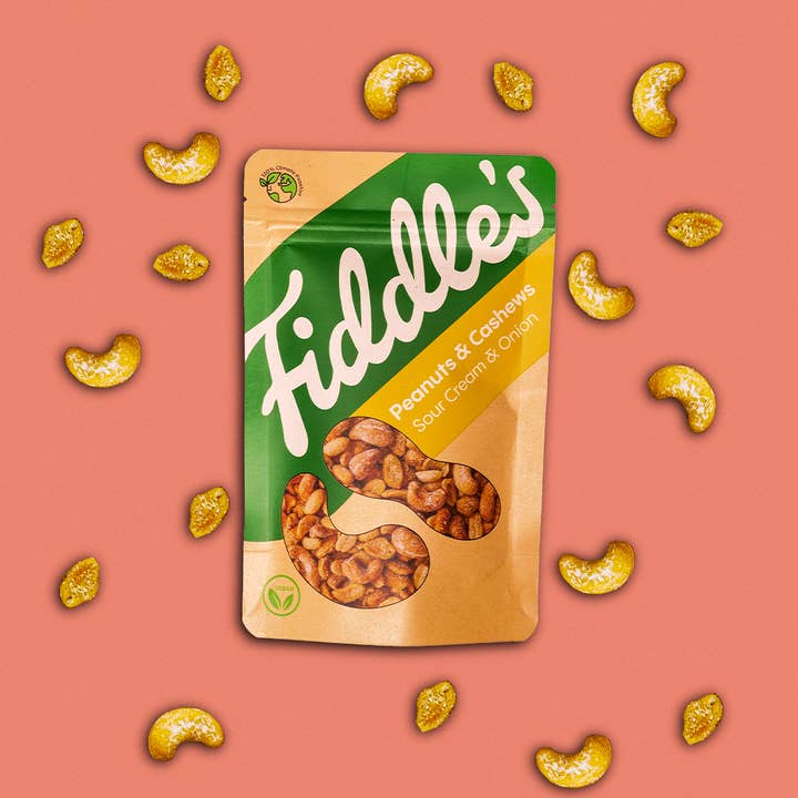 Fiddle's Snacks - Wholesale Nuts - PEANUTS AND CASHEWS WITH SOUR CREAM & ONION 70 GR.