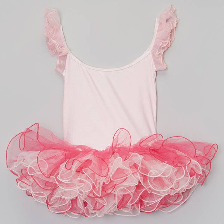 Pink/Fuchsia Wave Trim Lycra Ballet Dress for wholesale by Wenchoice