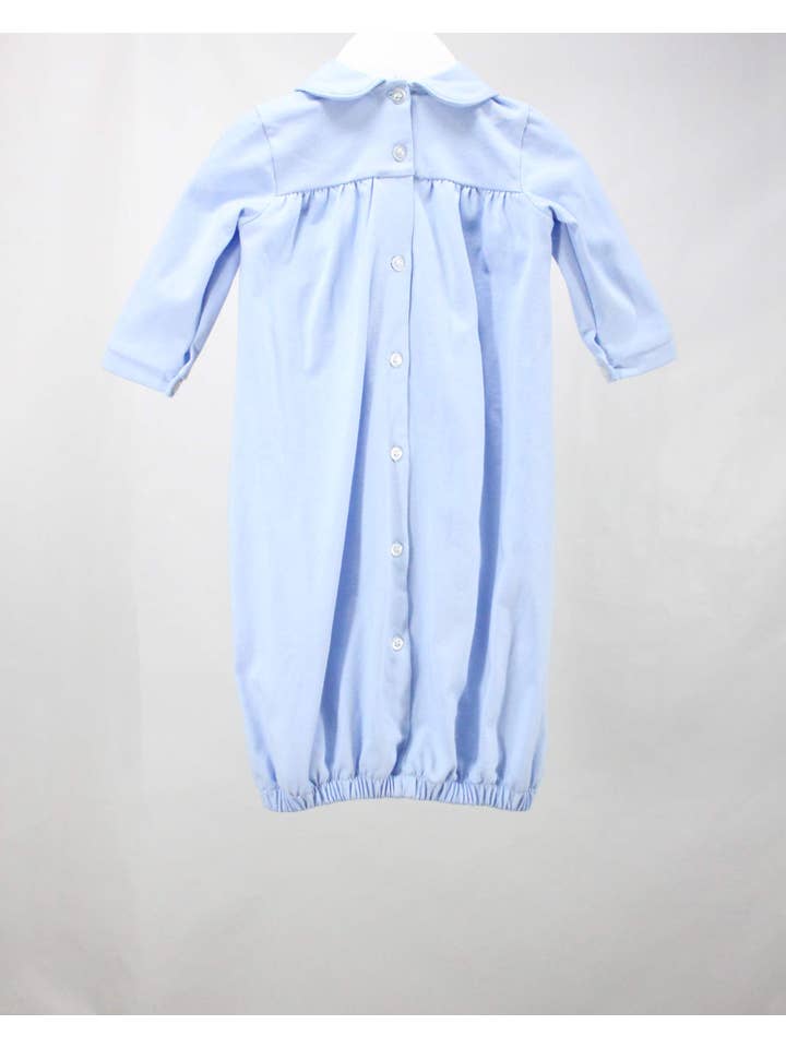 Baby Blessings Clothing - Wholesale Babygown - Baby - Blue and White Geometric Levi Gown1