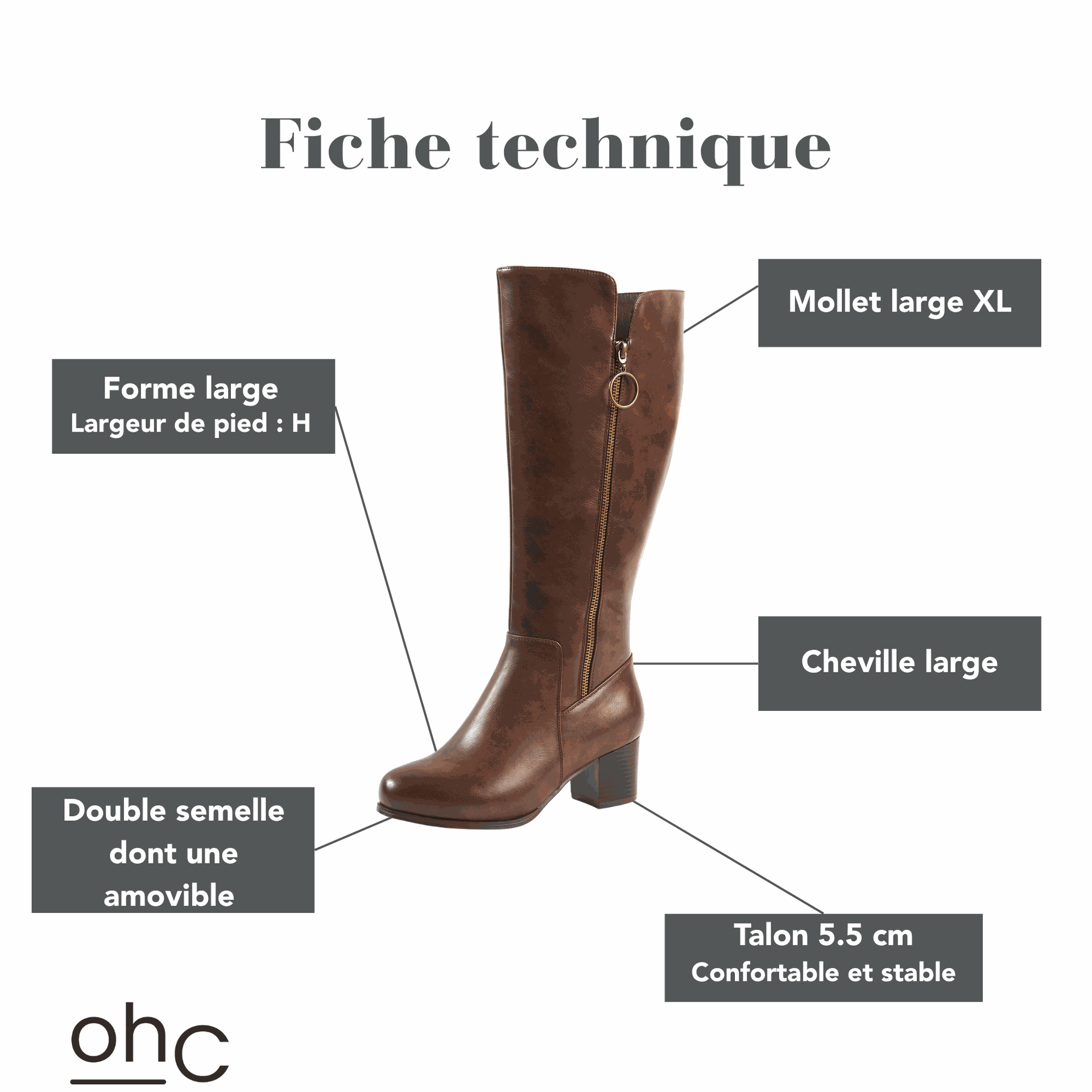 Gabylou - Wholesale Boots - Women's - XL boots for wide calves - Pomelo model11