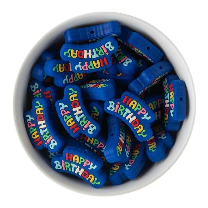 Cara & Co Silicone Craft Supply – Engroshandel Perler – Tillykke med fødselsdagen silikone fokale perler
