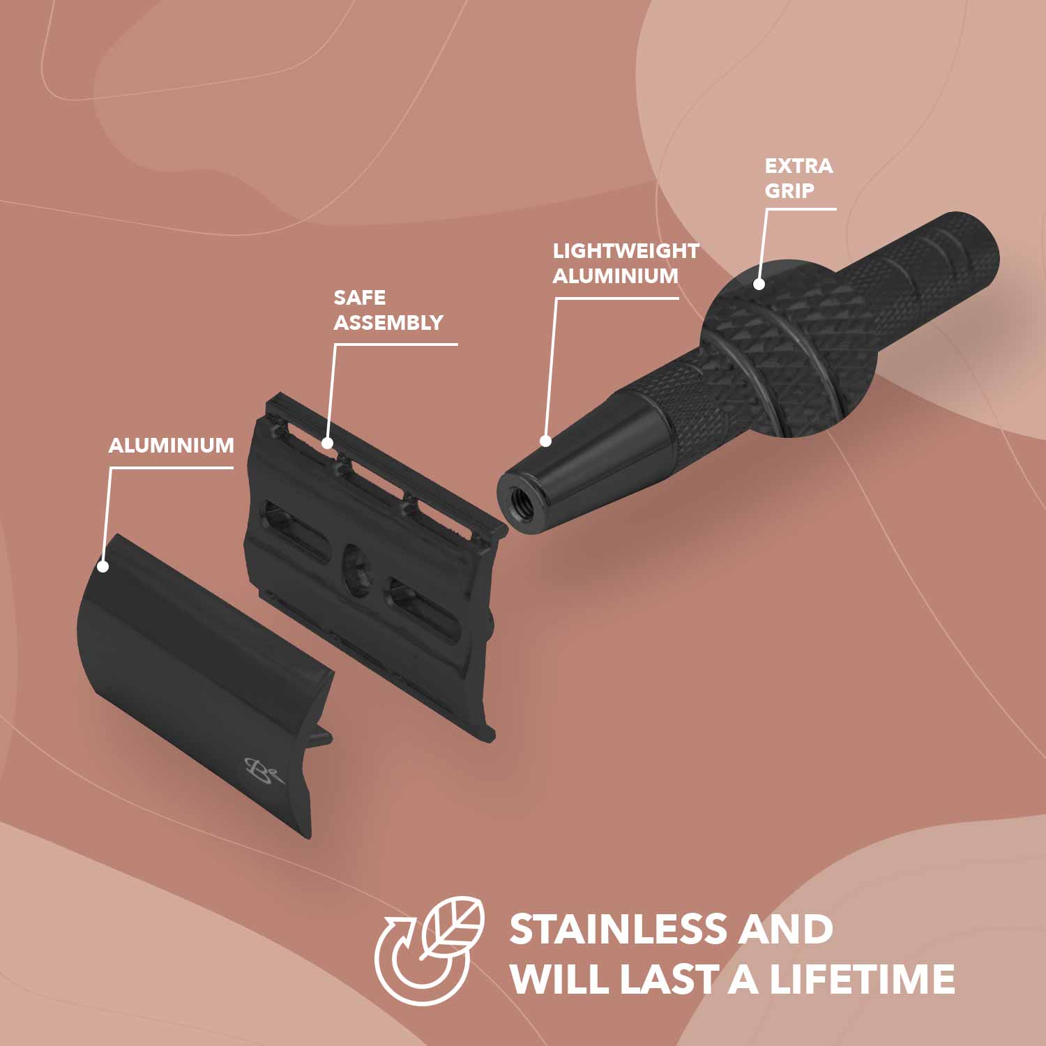 Bamboozy x Cosmeau - Wholesale Razor - Safety Razor Black Aluminium4