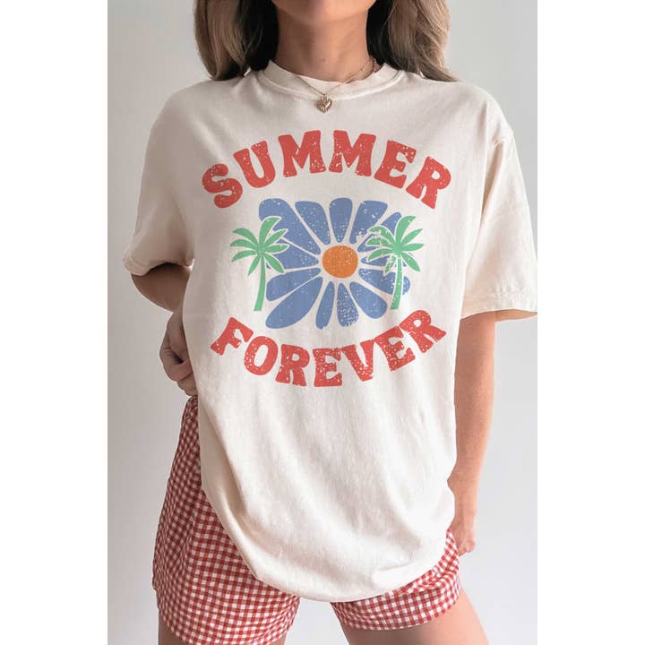 SUMMER FOREVER Överdimensionerad Grafisk T-shirt för wholesale av A. BLUSH CO