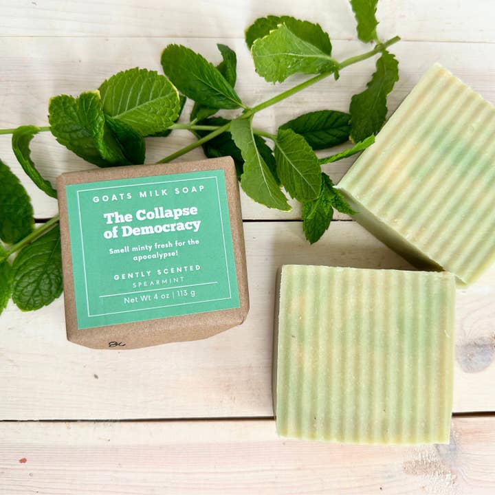 Spearmint | Political | quirky gift | Collapse of Democracy for wholesale by Falcone Farm