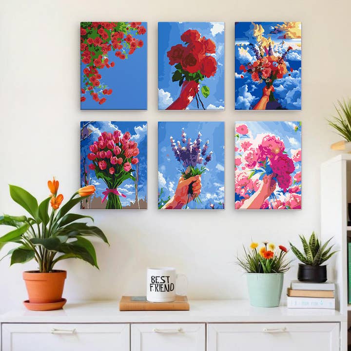 Buketter av ljus 6-pack mini måla efter nummer-kit för wholesale av Paint Your Numbers