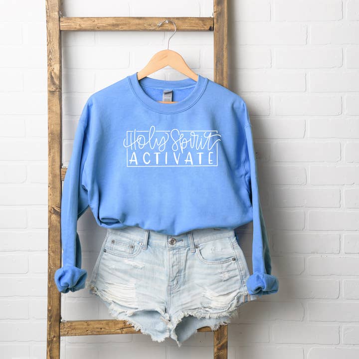 Holy Spirit Activate | Sweatshirt | Faith | Religious for wholesale by Uplifting Threads Co Wholesale