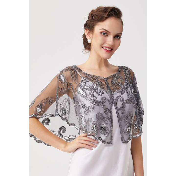 BABEYOND – Großhandel Schultertuch – Damen – Pailletten-Perlen-Gatsby-Schal der 1920er Jahre14