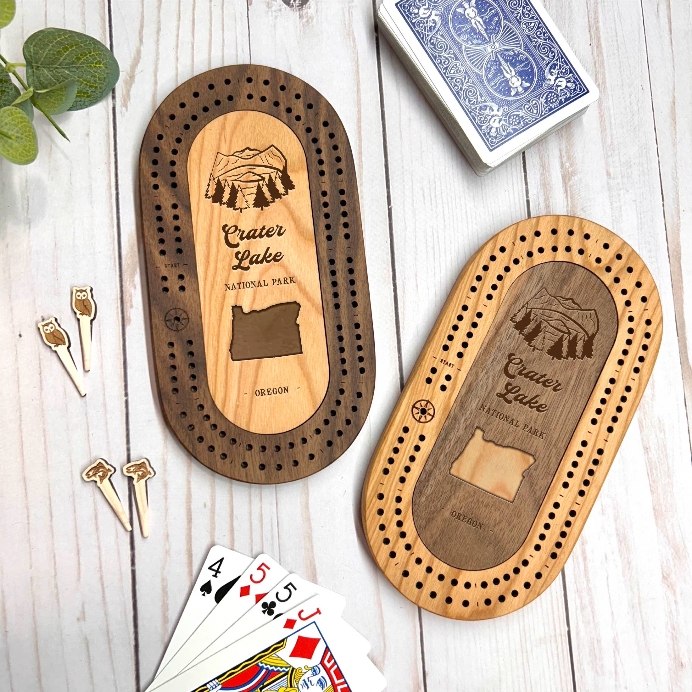 Cast & Carve - Wholesale Board Game - National Parks Travel Cribbage Set with Custom Pegs5